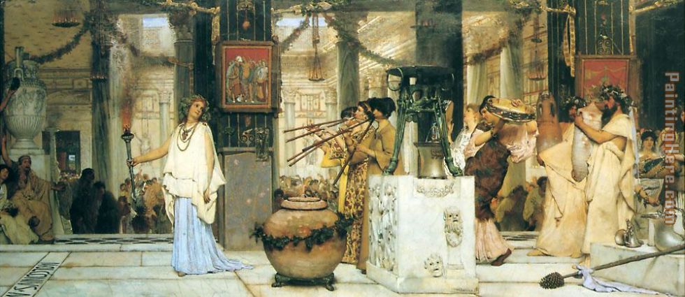 The Vintage Festival painting - Sir Lawrence Alma-Tadema The Vintage Festival art painting